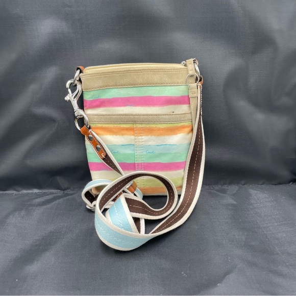 Coach Handbags - Coach Pastel Striped Cross Body